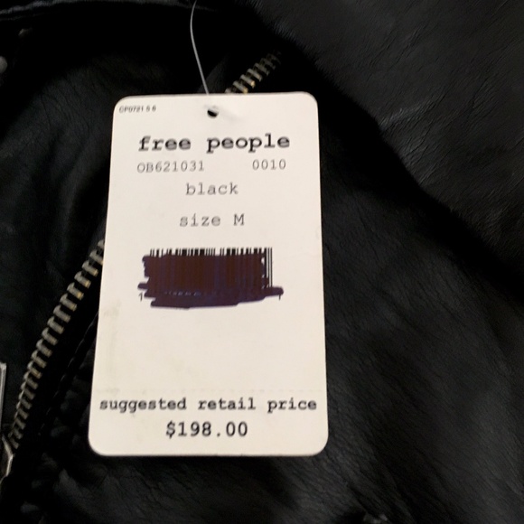 FREE PEOPLE FAUX LEATHER BIKER JACKET SIZE M NWT - Picture 8 of 8